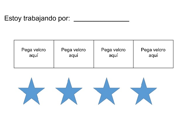 Estoy trabajando por: _______ Pega velcro aqui and four stars